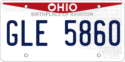 OH license plate GLE5860