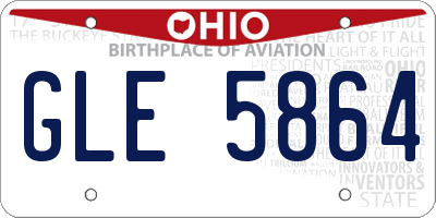 OH license plate GLE5864