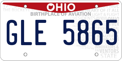 OH license plate GLE5865