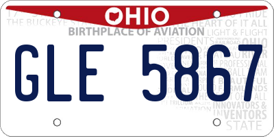 OH license plate GLE5867