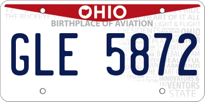 OH license plate GLE5872