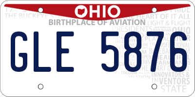 OH license plate GLE5876