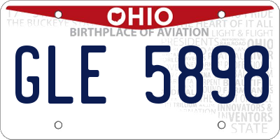 OH license plate GLE5898