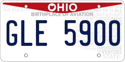 OH license plate GLE5900