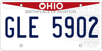 OH license plate GLE5902
