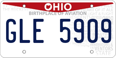 OH license plate GLE5909