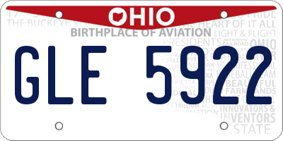 OH license plate GLE5922