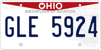 OH license plate GLE5924