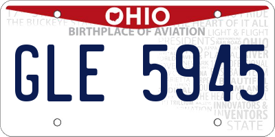 OH license plate GLE5945