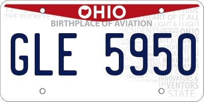 OH license plate GLE5950