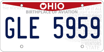 OH license plate GLE5959