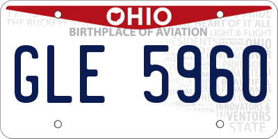 OH license plate GLE5960