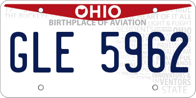 OH license plate GLE5962