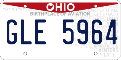OH license plate GLE5964