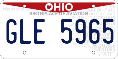 OH license plate GLE5965