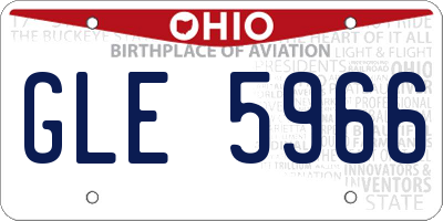 OH license plate GLE5966