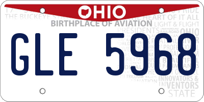 OH license plate GLE5968