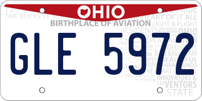 OH license plate GLE5972