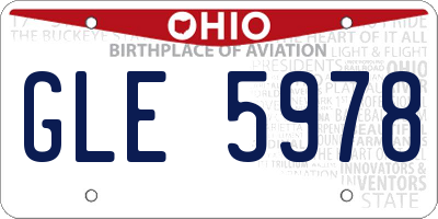 OH license plate GLE5978