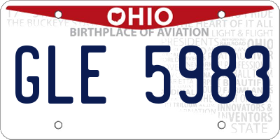 OH license plate GLE5983