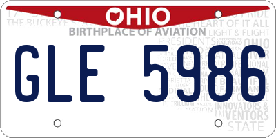 OH license plate GLE5986