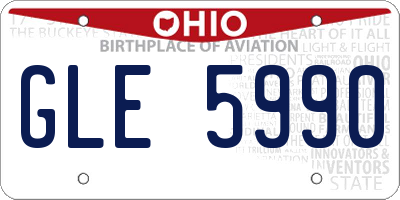 OH license plate GLE5990