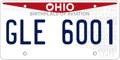 OH license plate GLE6001