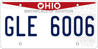 OH license plate GLE6006