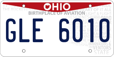 OH license plate GLE6010