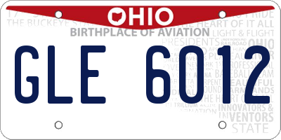 OH license plate GLE6012
