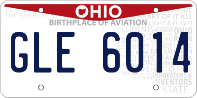 OH license plate GLE6014