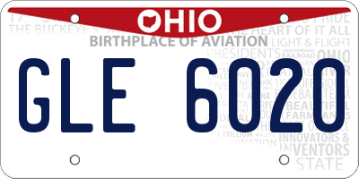 OH license plate GLE6020