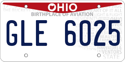 OH license plate GLE6025