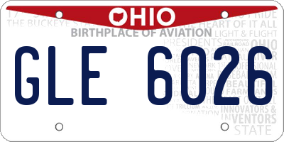 OH license plate GLE6026