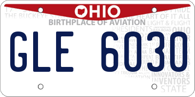 OH license plate GLE6030