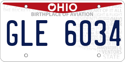OH license plate GLE6034
