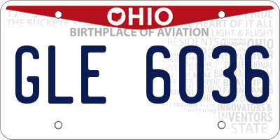 OH license plate GLE6036