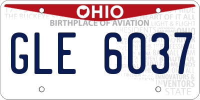 OH license plate GLE6037