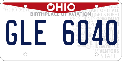 OH license plate GLE6040