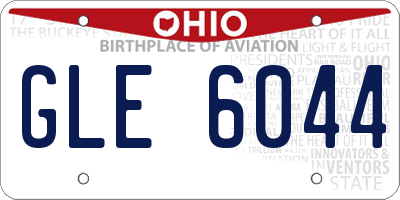 OH license plate GLE6044