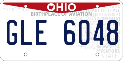 OH license plate GLE6048