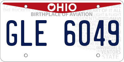 OH license plate GLE6049