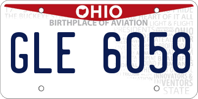 OH license plate GLE6058