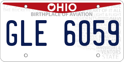 OH license plate GLE6059