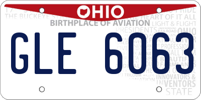 OH license plate GLE6063