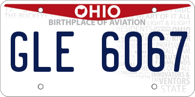 OH license plate GLE6067