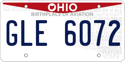 OH license plate GLE6072