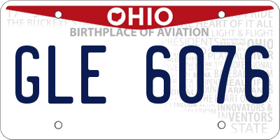 OH license plate GLE6076