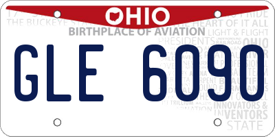 OH license plate GLE6090