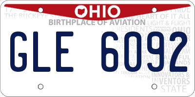 OH license plate GLE6092